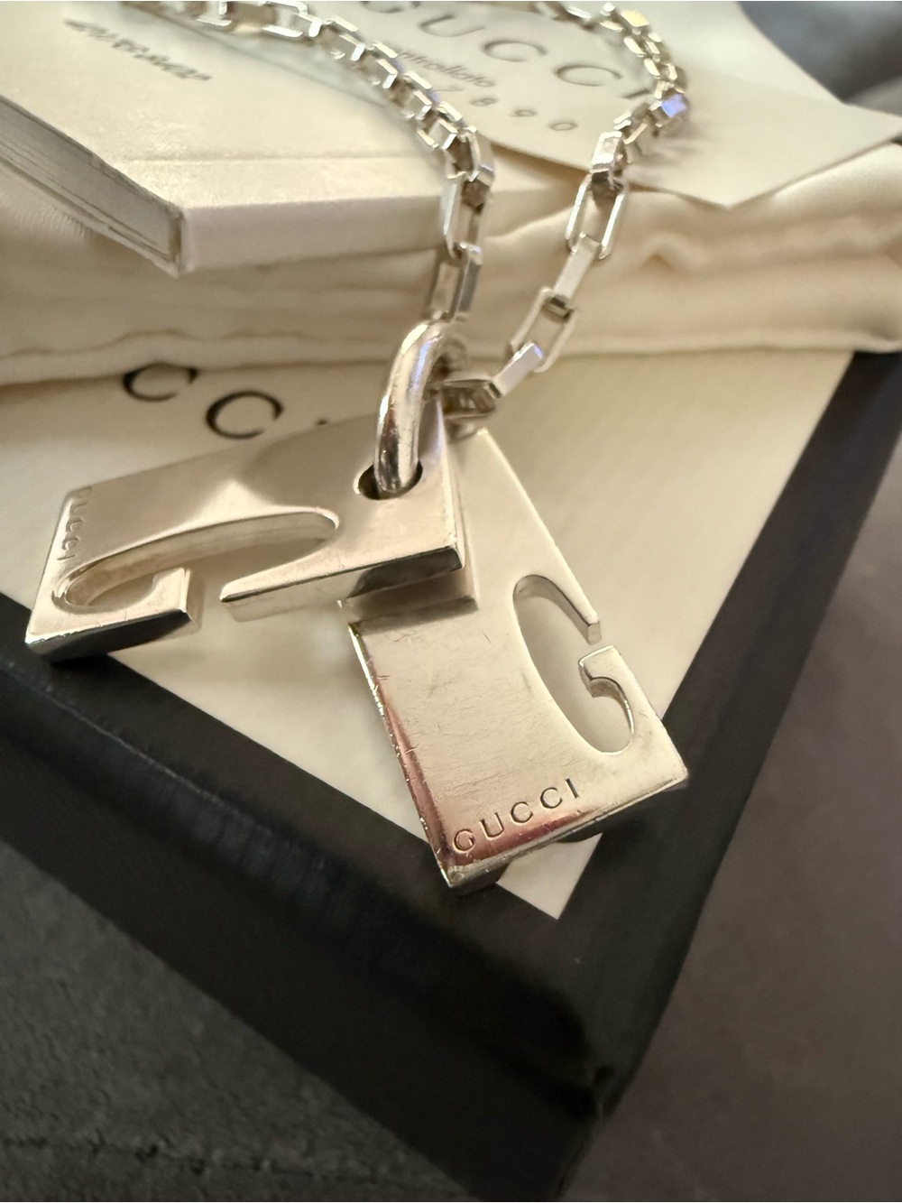 🔥EUC Gucci Sterling Silver Double G Stretch Charm Bracelet Italy🔥 - Picture 11 of 15